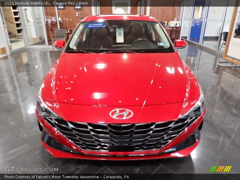 Calypso Red / Black 2021 Hyundai Elantra SEL