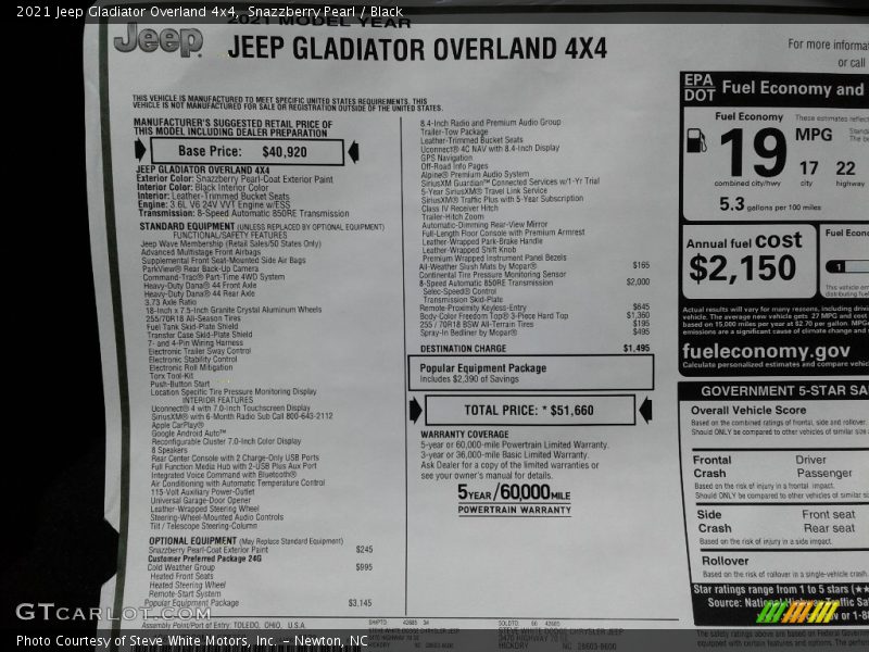 Snazzberry Pearl / Black 2021 Jeep Gladiator Overland 4x4