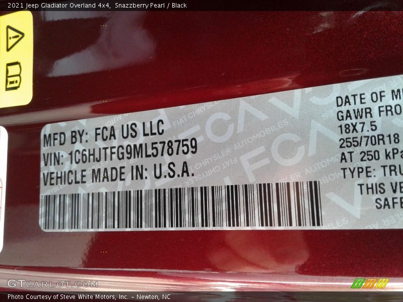 Snazzberry Pearl / Black 2021 Jeep Gladiator Overland 4x4