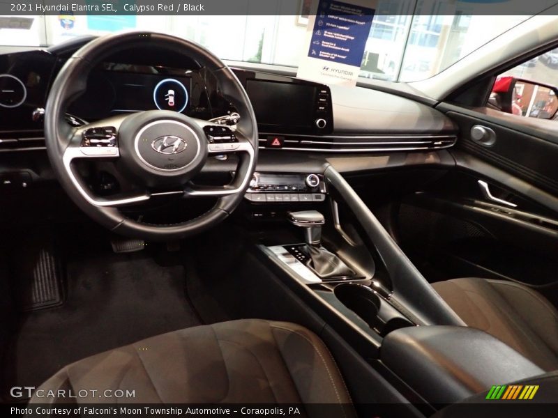 Calypso Red / Black 2021 Hyundai Elantra SEL