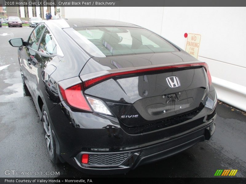 Crystal Black Pearl / Black/Ivory 2018 Honda Civic LX Coupe