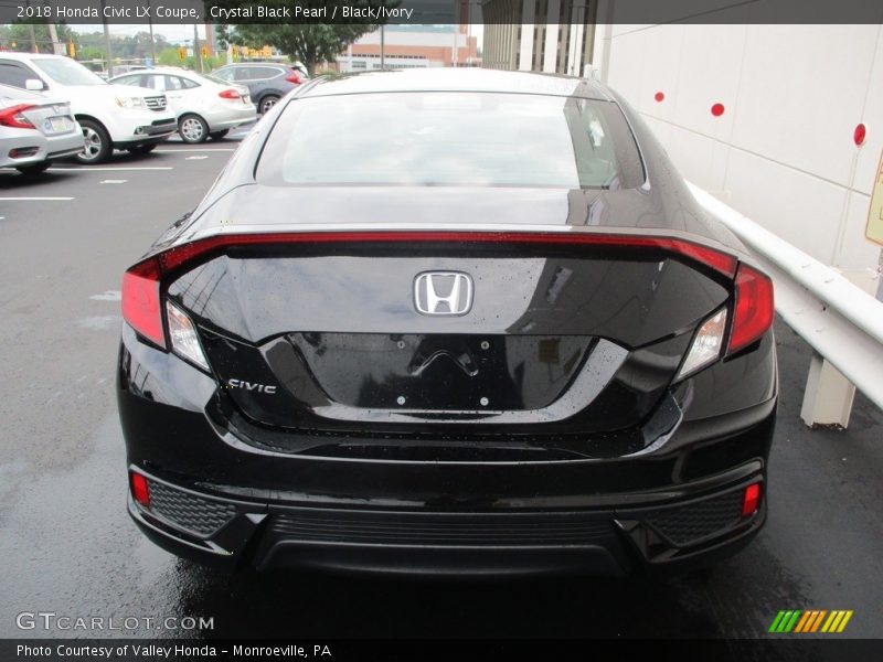 Crystal Black Pearl / Black/Ivory 2018 Honda Civic LX Coupe