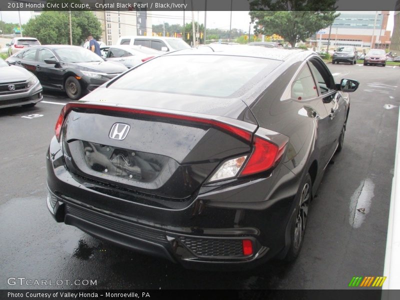 Crystal Black Pearl / Black/Ivory 2018 Honda Civic LX Coupe