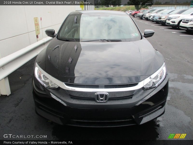 Crystal Black Pearl / Black/Ivory 2018 Honda Civic LX Coupe