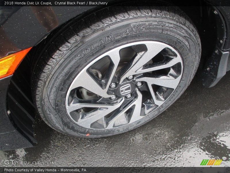 Crystal Black Pearl / Black/Ivory 2018 Honda Civic LX Coupe
