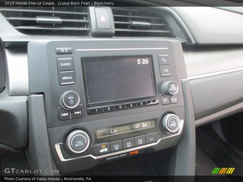 Crystal Black Pearl / Black/Ivory 2018 Honda Civic LX Coupe