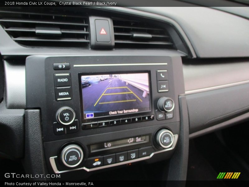 Crystal Black Pearl / Black/Ivory 2018 Honda Civic LX Coupe