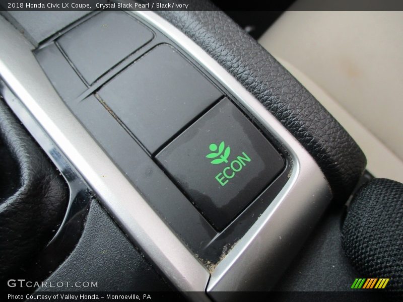 Crystal Black Pearl / Black/Ivory 2018 Honda Civic LX Coupe