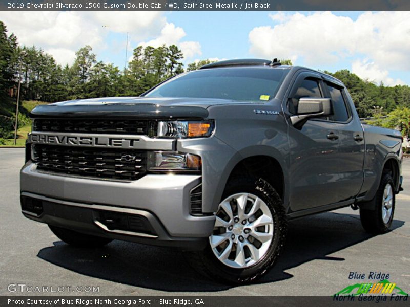 Satin Steel Metallic / Jet Black 2019 Chevrolet Silverado 1500 Custom Double Cab 4WD