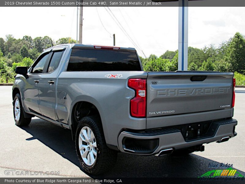 Satin Steel Metallic / Jet Black 2019 Chevrolet Silverado 1500 Custom Double Cab 4WD