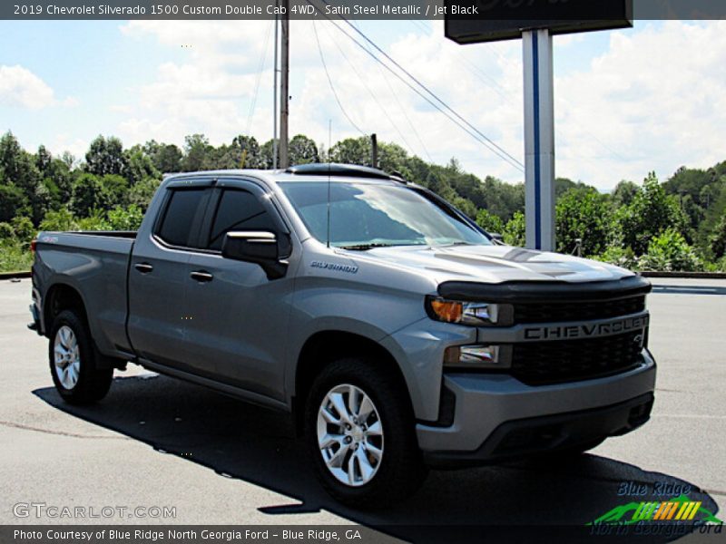 Satin Steel Metallic / Jet Black 2019 Chevrolet Silverado 1500 Custom Double Cab 4WD