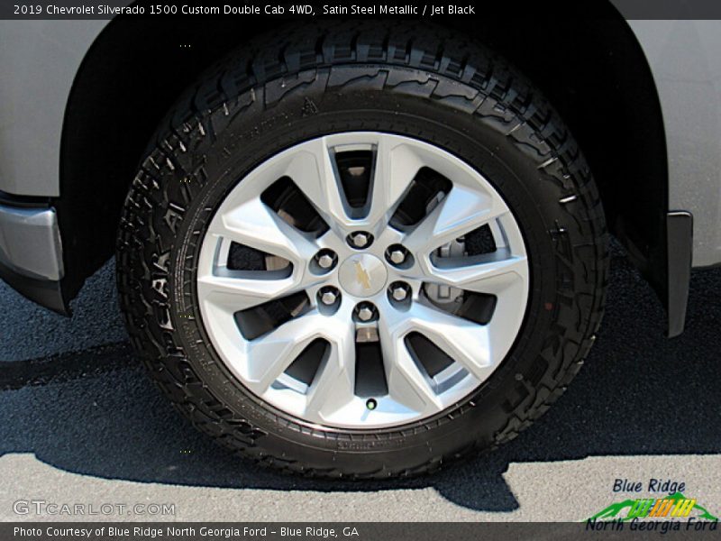 Satin Steel Metallic / Jet Black 2019 Chevrolet Silverado 1500 Custom Double Cab 4WD