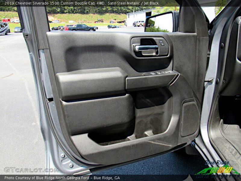 Satin Steel Metallic / Jet Black 2019 Chevrolet Silverado 1500 Custom Double Cab 4WD