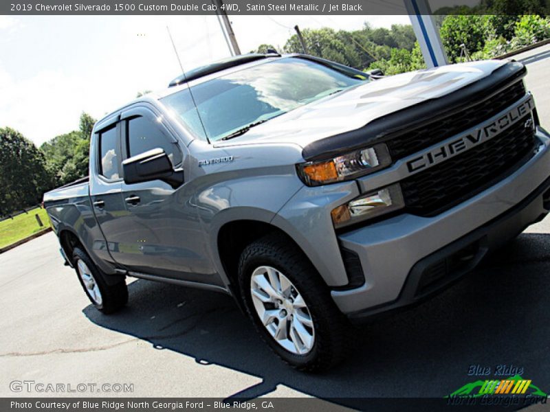 Satin Steel Metallic / Jet Black 2019 Chevrolet Silverado 1500 Custom Double Cab 4WD