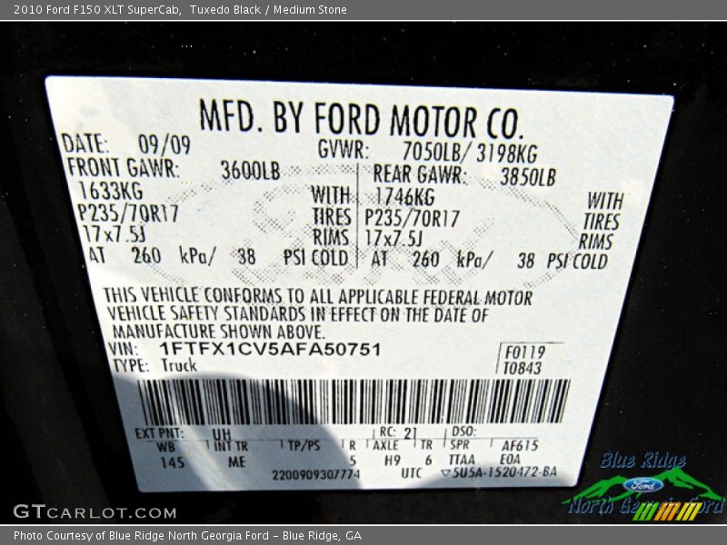 Tuxedo Black / Medium Stone 2010 Ford F150 XLT SuperCab