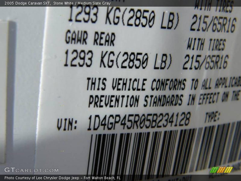 Stone White / Medium Slate Gray 2005 Dodge Caravan SXT