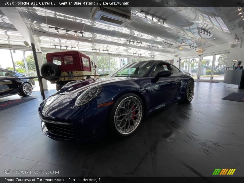 Gentian Blue Metallic / Slate Gray/Chalk 2020 Porsche 911 Carrera S