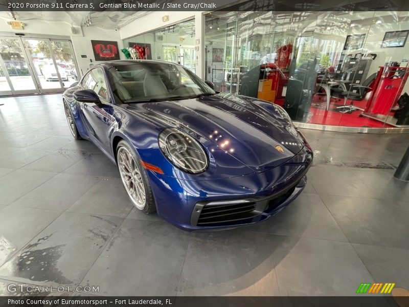 Gentian Blue Metallic / Slate Gray/Chalk 2020 Porsche 911 Carrera S