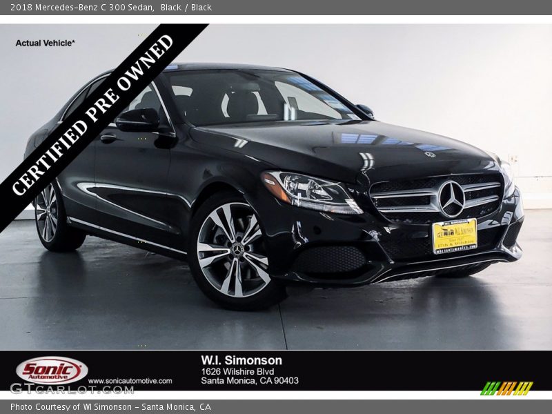 Black / Black 2018 Mercedes-Benz C 300 Sedan