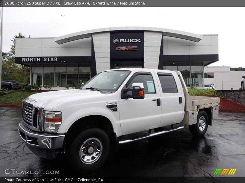 Oxford White / Medium Stone 2008 Ford F250 Super Duty XLT Crew Cab 4x4
