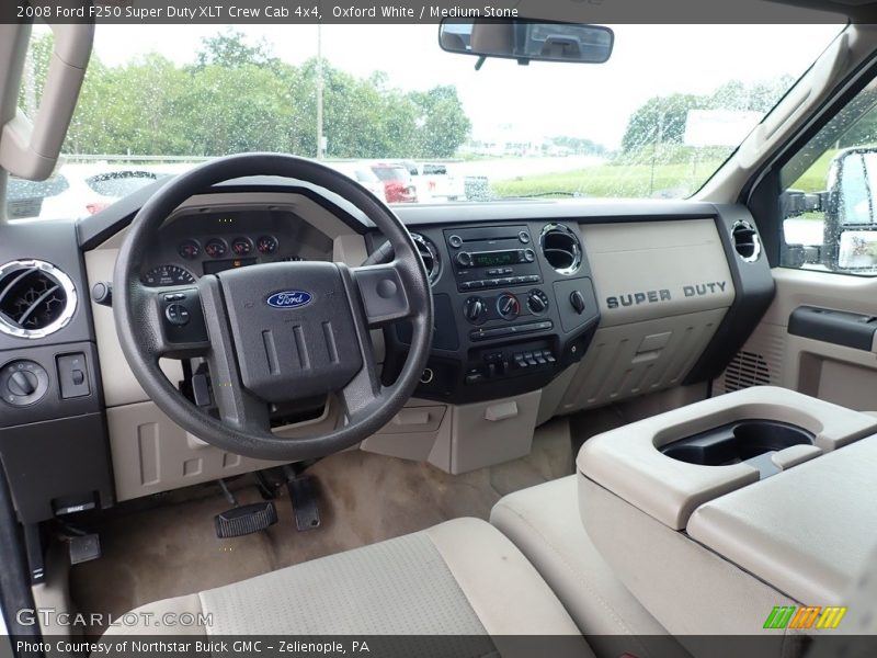 Oxford White / Medium Stone 2008 Ford F250 Super Duty XLT Crew Cab 4x4