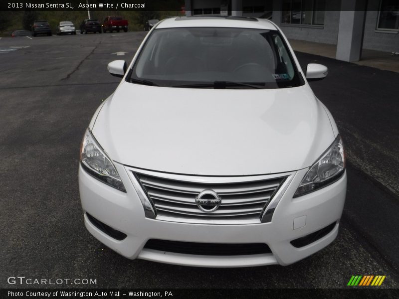 Aspen White / Charcoal 2013 Nissan Sentra SL