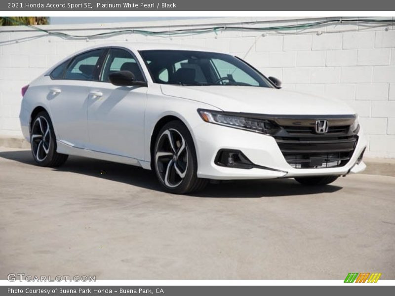 Platinum White Pearl / Black 2021 Honda Accord Sport SE
