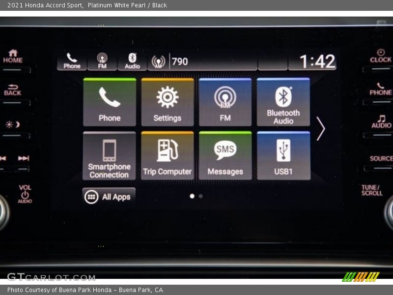 Platinum White Pearl / Black 2021 Honda Accord Sport