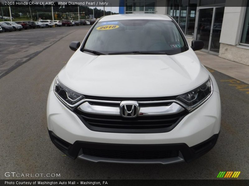 White Diamond Pearl / Ivory 2018 Honda CR-V LX AWD