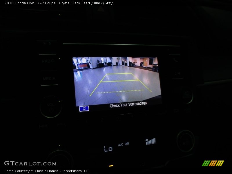 Crystal Black Pearl / Black/Gray 2018 Honda Civic LX-P Coupe