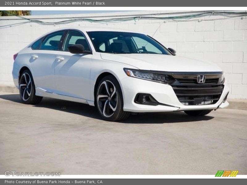 Platinum White Pearl / Black 2021 Honda Accord Sport