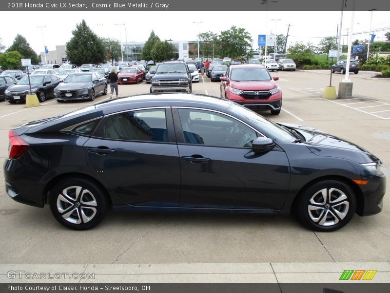 Cosmic Blue Metallic / Gray 2018 Honda Civic LX Sedan