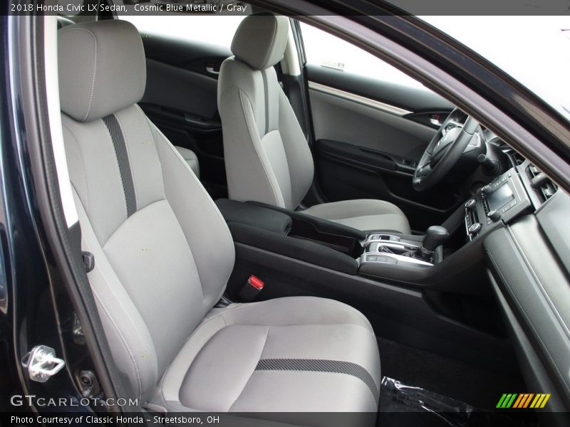 Cosmic Blue Metallic / Gray 2018 Honda Civic LX Sedan