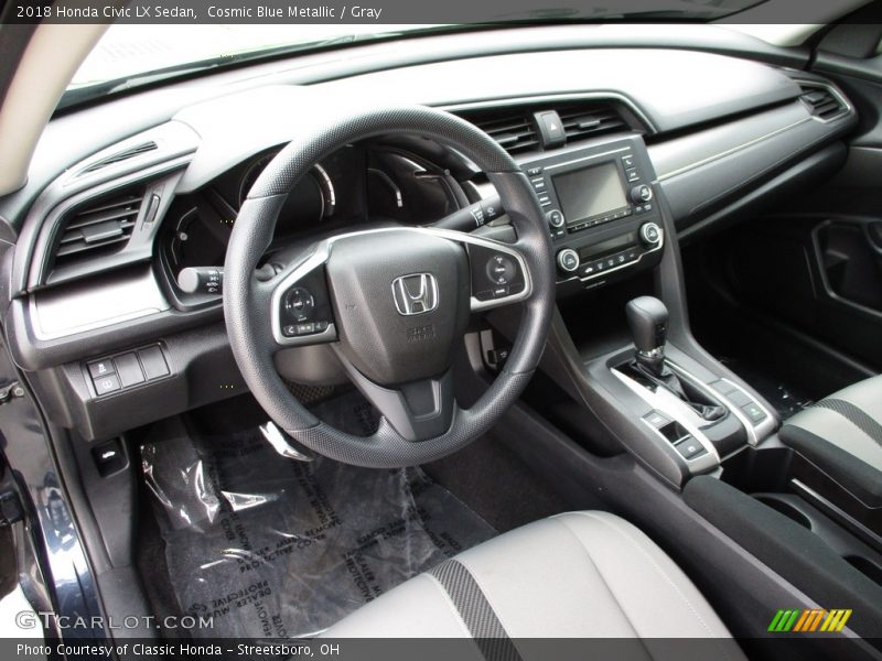 Cosmic Blue Metallic / Gray 2018 Honda Civic LX Sedan