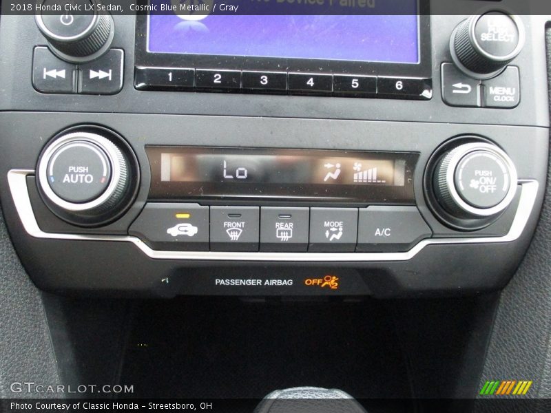 Cosmic Blue Metallic / Gray 2018 Honda Civic LX Sedan
