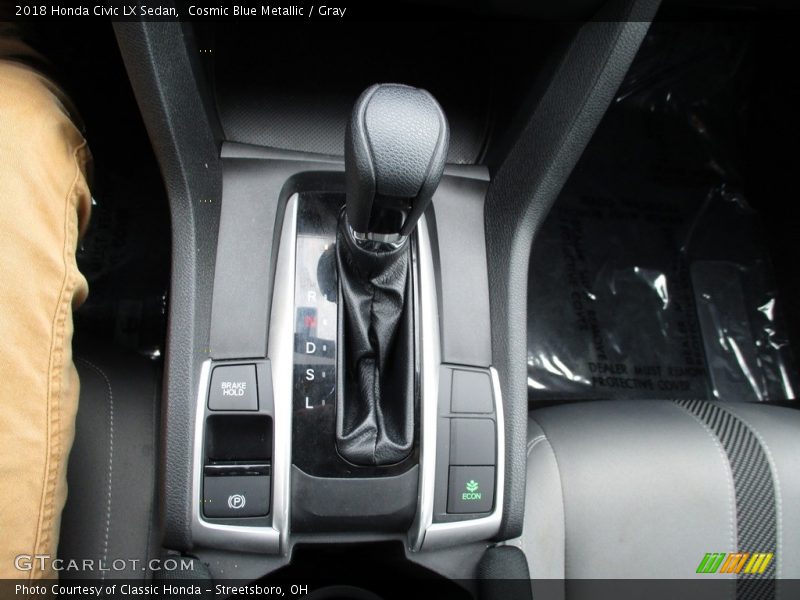 Cosmic Blue Metallic / Gray 2018 Honda Civic LX Sedan