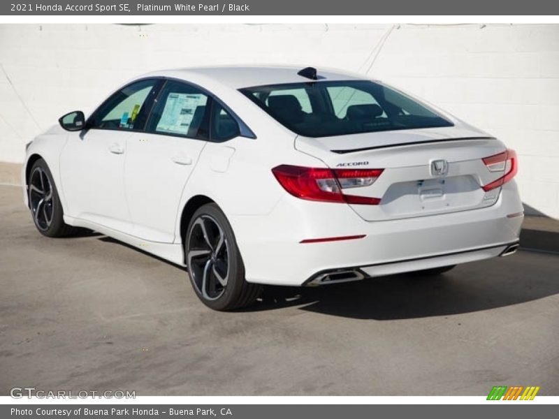 Platinum White Pearl / Black 2021 Honda Accord Sport SE