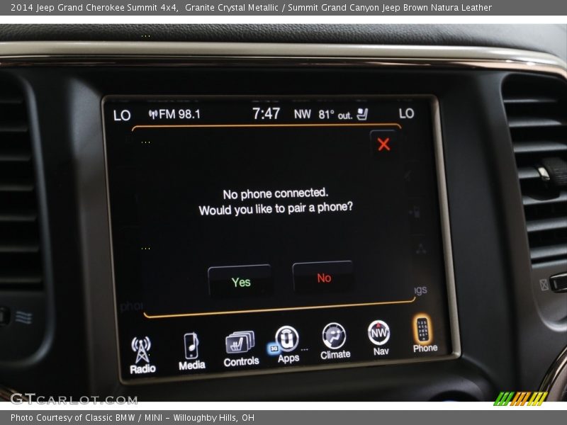Granite Crystal Metallic / Summit Grand Canyon Jeep Brown Natura Leather 2014 Jeep Grand Cherokee Summit 4x4