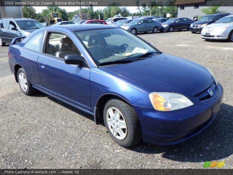 Eternal Blue Pearl / Black 2003 Honda Civic LX Coupe