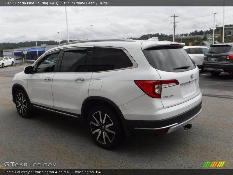 Platinum White Pearl / Beige 2020 Honda Pilot Touring AWD