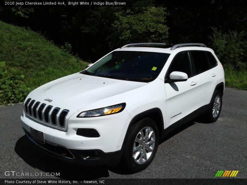 Bright White / Indigo Blue/Brown 2016 Jeep Cherokee Limited 4x4