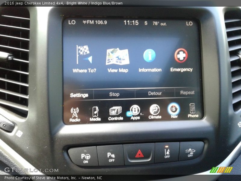 Bright White / Indigo Blue/Brown 2016 Jeep Cherokee Limited 4x4
