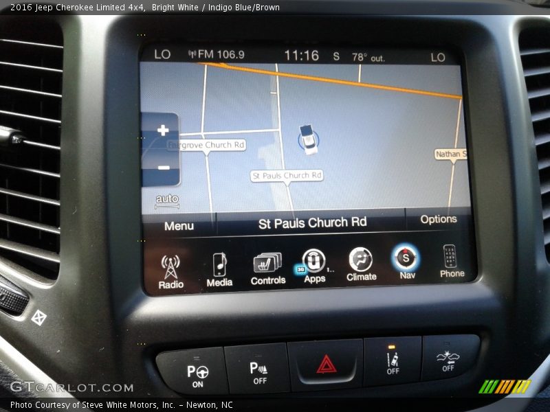 Bright White / Indigo Blue/Brown 2016 Jeep Cherokee Limited 4x4
