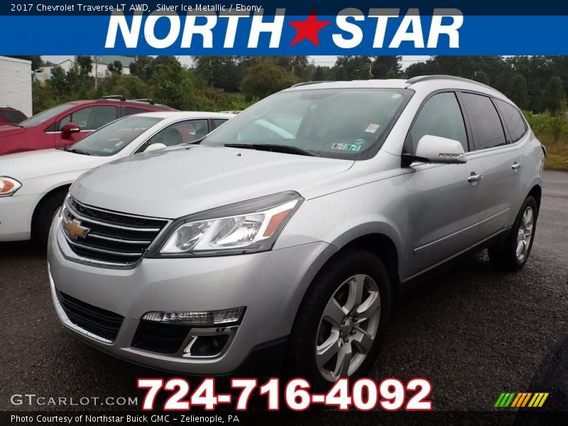 Silver Ice Metallic / Ebony 2017 Chevrolet Traverse LT AWD