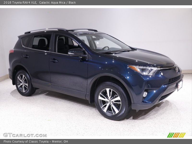 Galactic Aqua Mica / Black 2018 Toyota RAV4 XLE