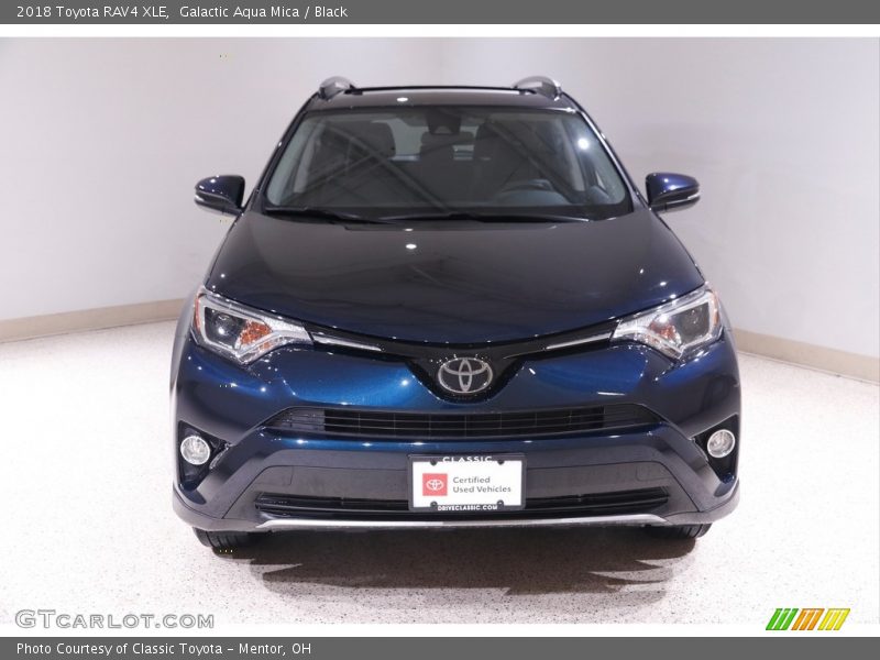 Galactic Aqua Mica / Black 2018 Toyota RAV4 XLE