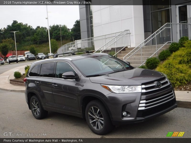 Predawn Gray Mica / Black 2018 Toyota Highlander XLE AWD