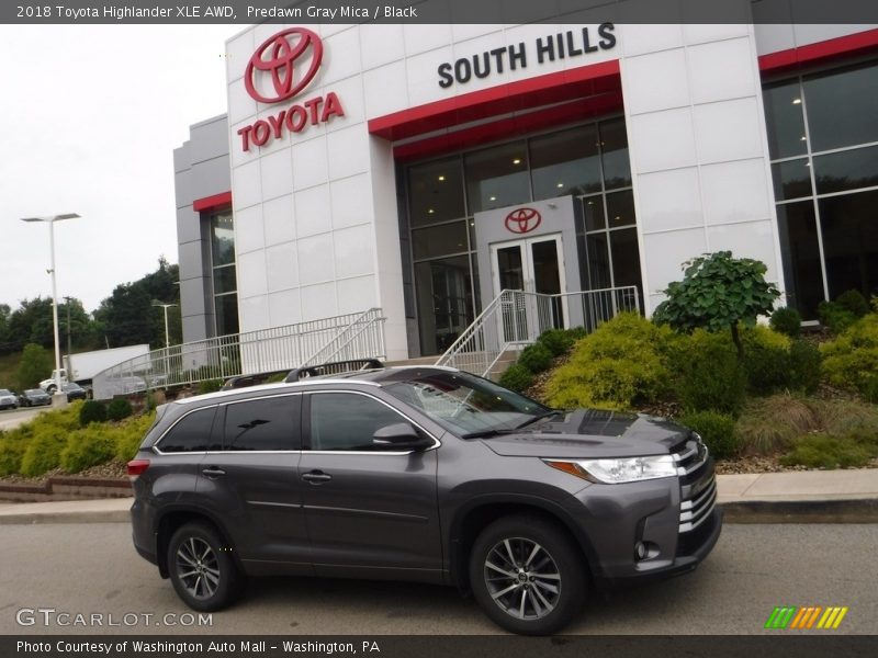 Predawn Gray Mica / Black 2018 Toyota Highlander XLE AWD