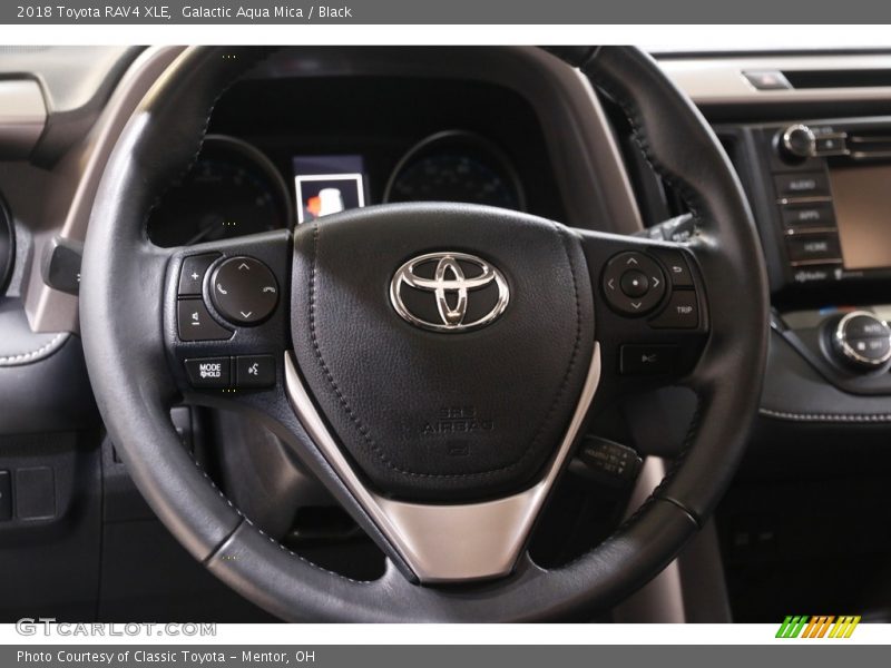 Galactic Aqua Mica / Black 2018 Toyota RAV4 XLE