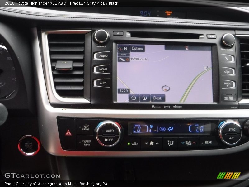Predawn Gray Mica / Black 2018 Toyota Highlander XLE AWD